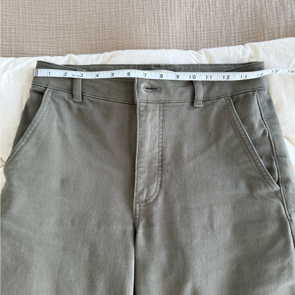 Everlane Olive Green High-Rise Wide-Leg Pants - Picture 3 of 6